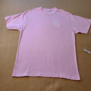 Anti Social Social Club Pink Logo Cotton T-Shirt Men's Size XL